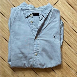 ALL SAINTS MENS GREY BUTTON DOWN
